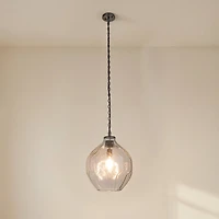 Hello Honey® Matte Black Oversized Geometric Glass Ceiling Light
