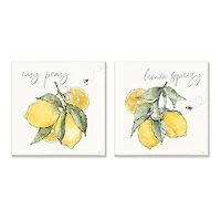 Stupell Industries Easy Peasy Lemon Squeezy Phrase Yellow Honey Bees,12" x 12"