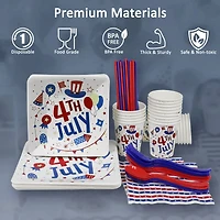 171 Piece Patriotic 4th of July Disposable Party Set
