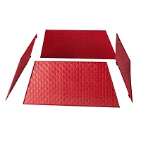 Glitzhome® 25.75" Red Trapezoid Metal Weave Tree Collar