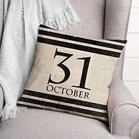Halloween Date Newspaper Throw Pillow