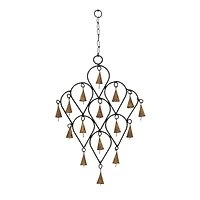 18" Brass Metal Eclectic Hoops Wind Chime