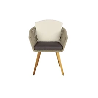 Light Brown Modern Outdoor Dining Chair Set