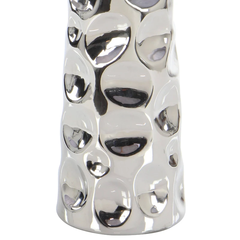 Silver Ceramic Glam Vase, 20" x 6" x 6"