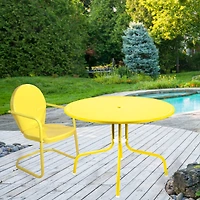 39" Outdoor Retro Metal Tulip Dining Table
