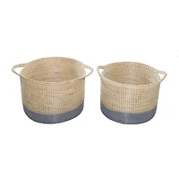 Brown Sea Grass Contemporary Storage Basket Set