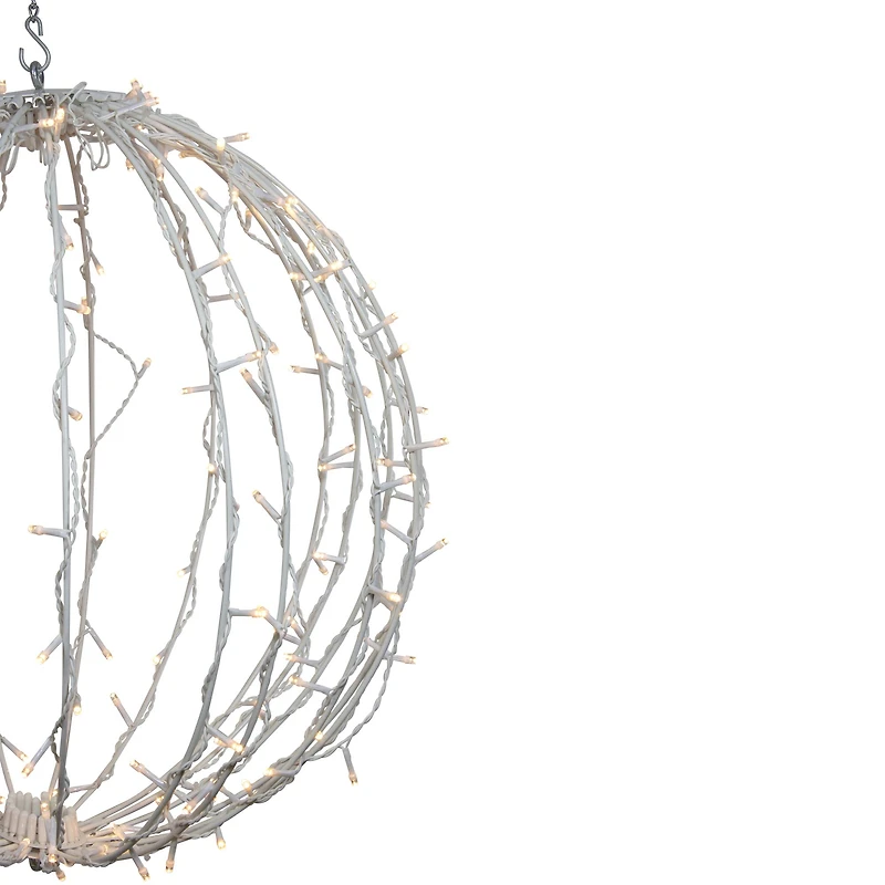 23'' Warm White LED Lighted Christmas Hanging Ball Decoration