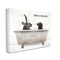 Stupell Industries Scrub a Dub Dub Quote Family Pet Dog Bath Canvas Wall Art