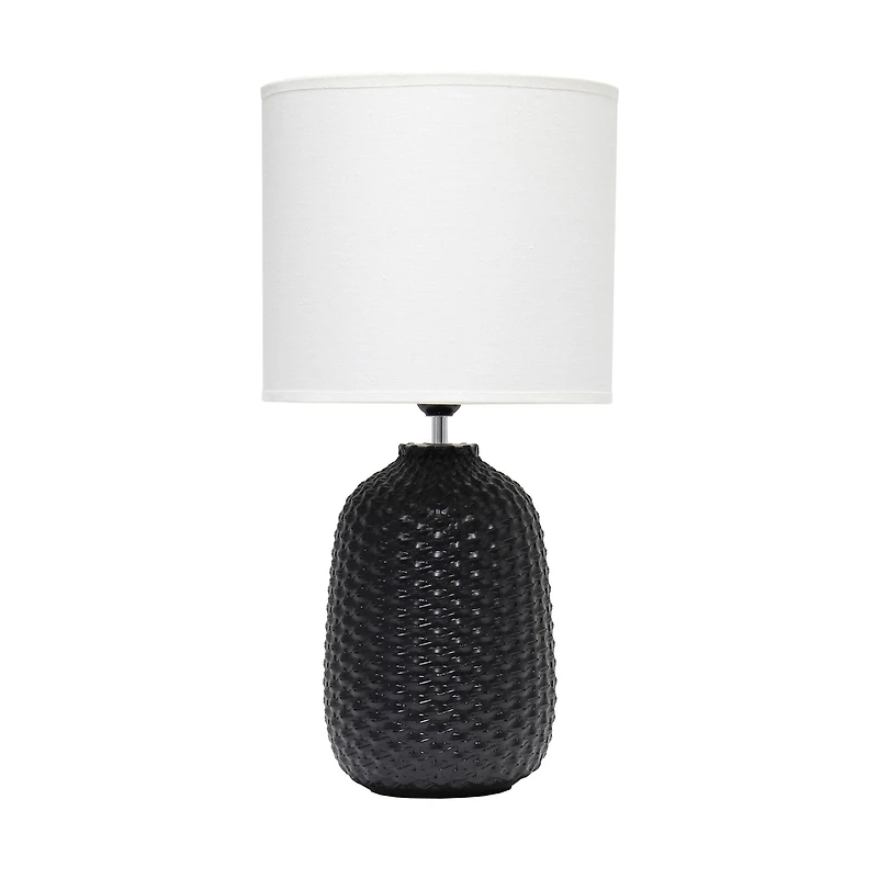 Simple Designs 20" Ceramic Purled Texture Table Lamp