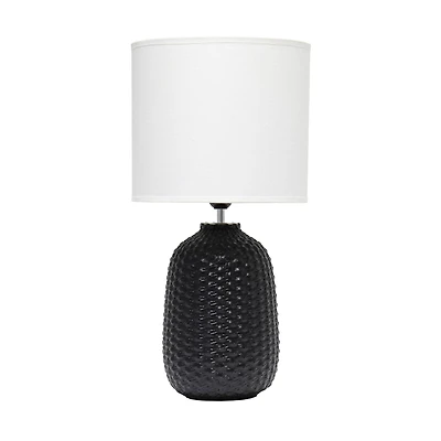 Simple Designs 20" Ceramic Purled Texture Table Lamp