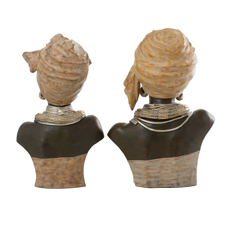 Indigenous African Inspired Bust Sculpture Set