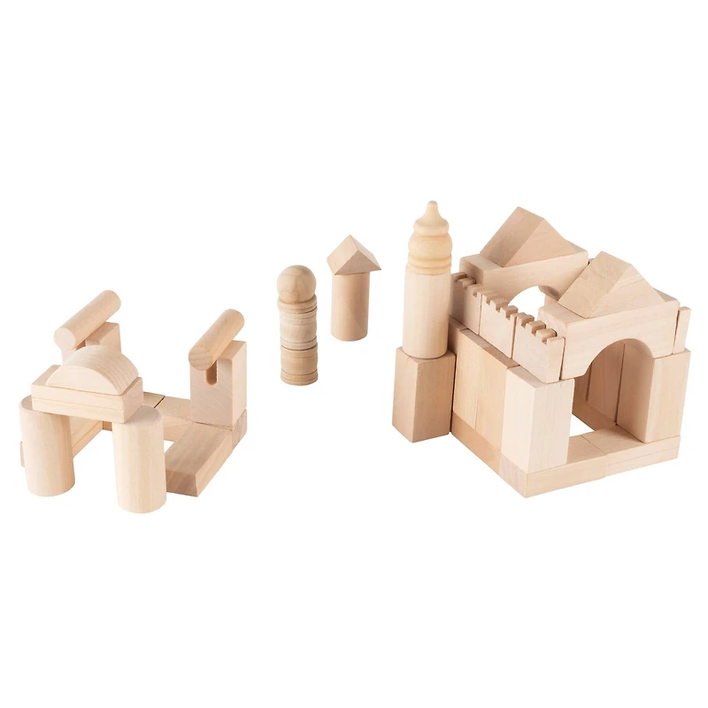 Toy Time Wooden Blocks Classic Building Set with Storage Bag