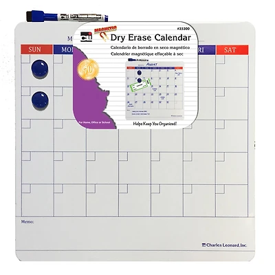Charles Leonard Magnetic Dry Erase Calendar Set, 6ct