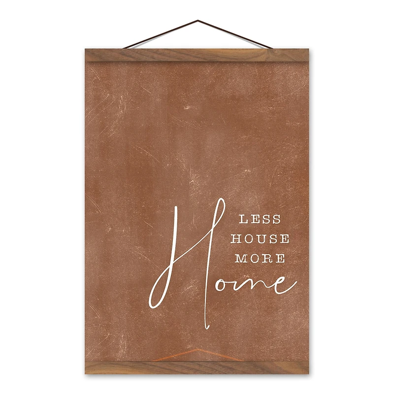 Less House More Home 12" x 16" Teak Hanging Canvas