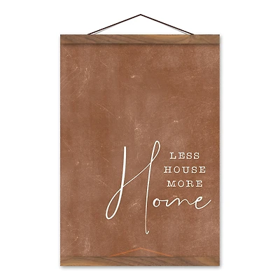 Less House More Home 12" x 16" Teak Hanging Canvas