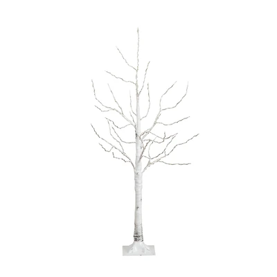 4ft. Pre-Lit White Birch Artificial Christmas Tree, Warm White LED Lights