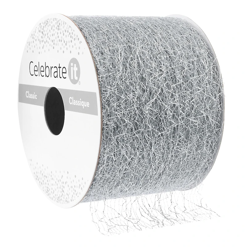 2.5" x 10yd. Silver Mesh Ribbon by Celebrate It® Classic
