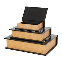 Black Eiffel Tower Paris Storage Book Box Set