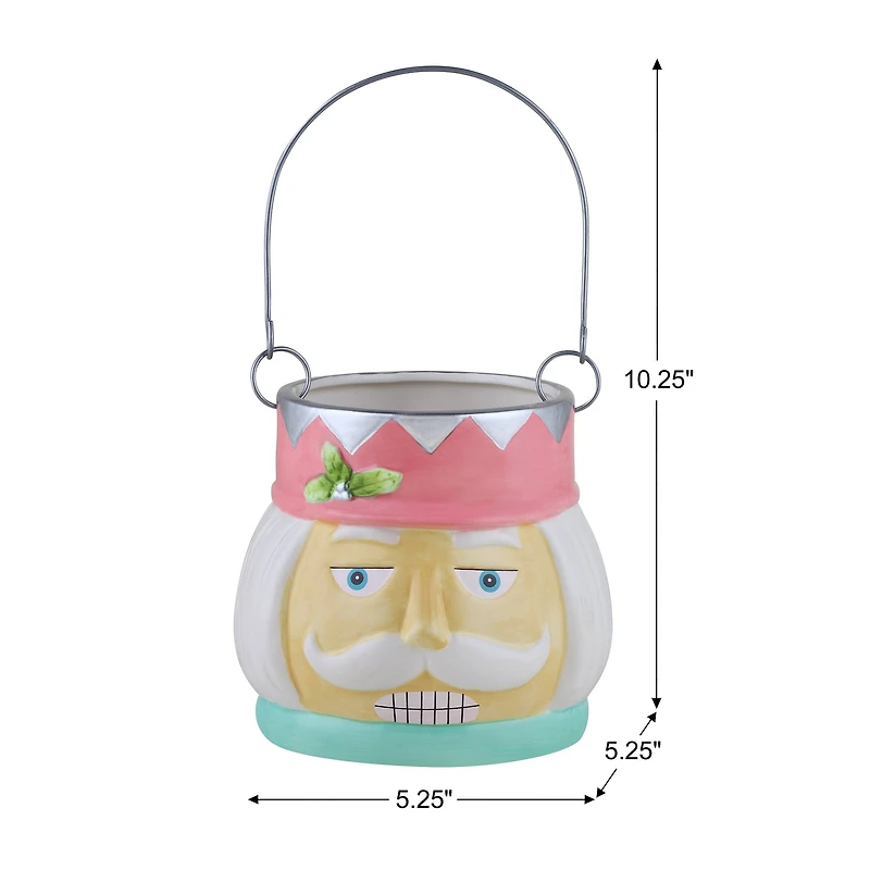 5" Pastel Nutcracker Nostalgic Ceramic Container