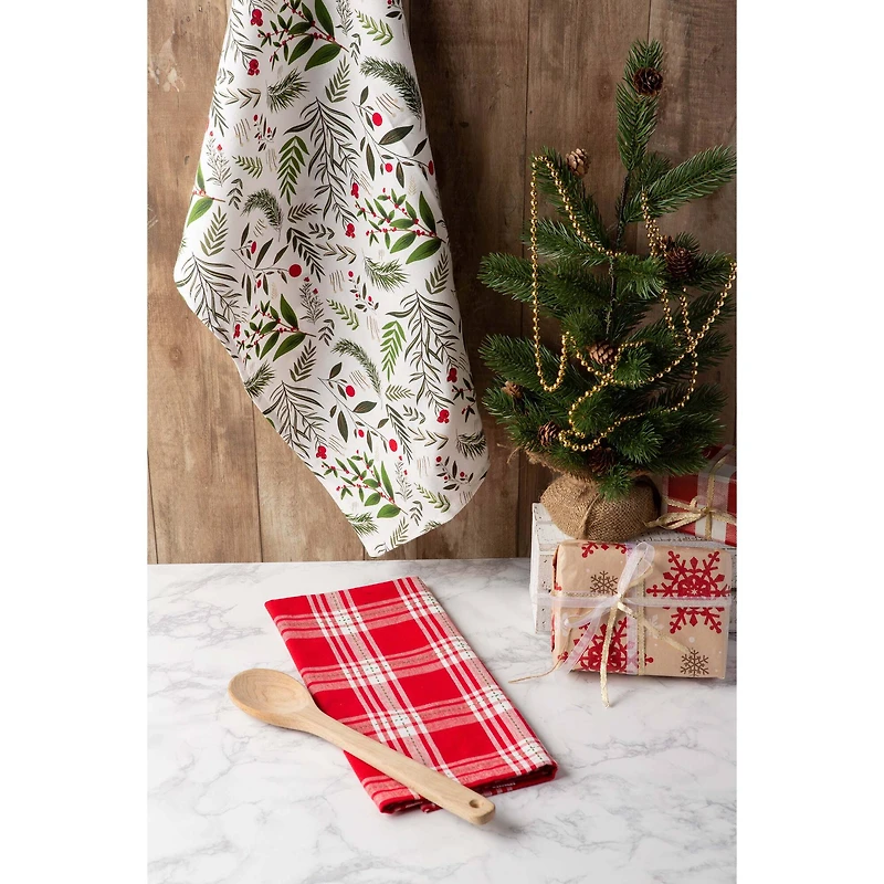 DII® Boughs Of Holly Dishtowel Set