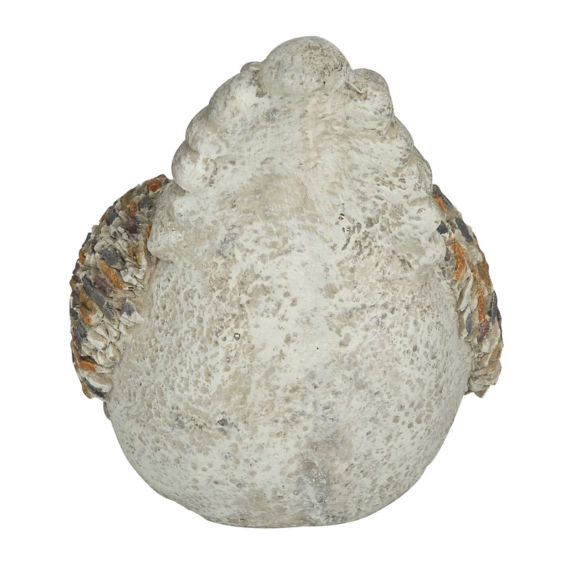 15" Gray Chicken Polystone Farmhouse Garden Sculpture