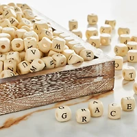 Alphabet Wooden Cube Beads, 9mm by Bead Leading™