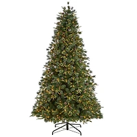 9ft. Pre-Lit Snow Tipped Clermont Mixed Pine Artificial Christmas Tree, Clear Lights