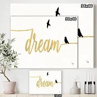 Designart - Family of Birds on Gold Words II