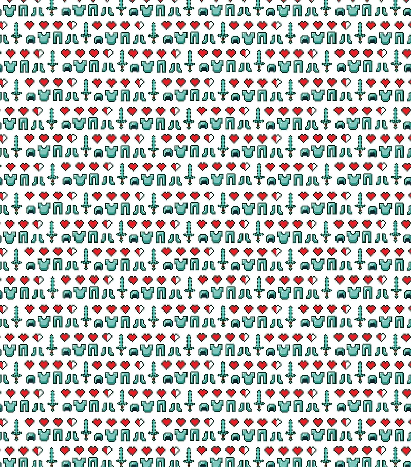 Mojang Minecraft Diamond Icons Cotton Fabric