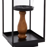 Black Metal Contemporary Candlestick Holders, 13" x 6" x 7"