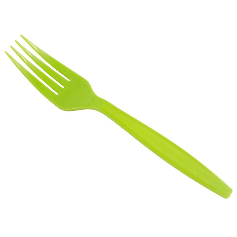 JAM Paper Lime Green Premium Plastic Forks, 100ct.