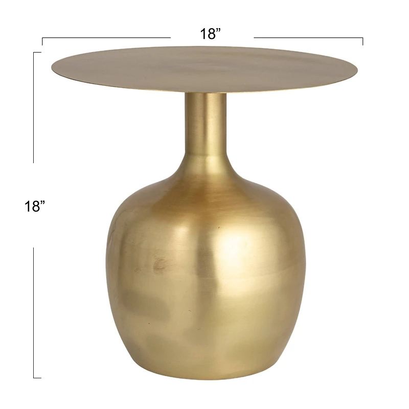 Hello Honey® Gold Elegant Metal Round Side Table