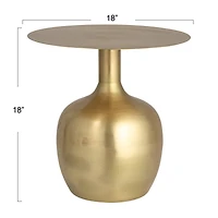 Hello Honey® Gold Elegant Metal Round Side Table