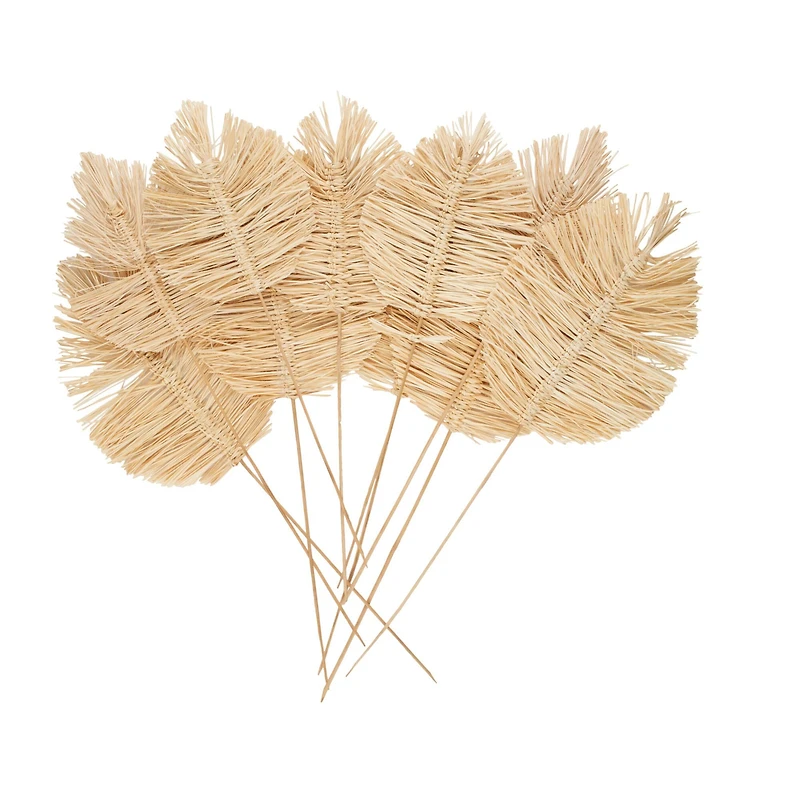 32" Light Brown Dried Grass Spear-Shaped Foliage with Sharp Stems