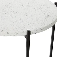 24" Black Contemporary Terrazzo Accent Table