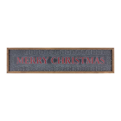 34" Black Ornate Metal Merry Christmas Holiday Sign Décor