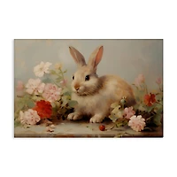 Stupell Industries Easter Bunny with Flower Bundles Canvas Wall Art