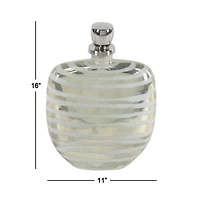 16" Gold & Silver Glass Decorative Bottle