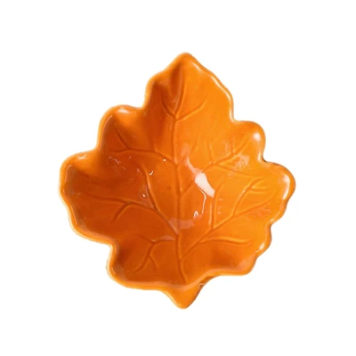 5" Orange Leaf Ceramic Bowl by Ashland®