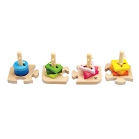 Hape Wooden Toddler Stacking Shape Peg Puzzle