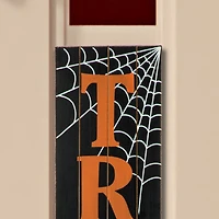 Glitzhome® Orange & Black Wooden Trick or Treat Porch Sign