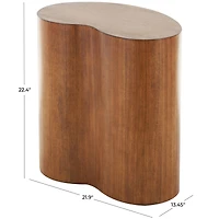 22.5" Brown Wood Heart Inspired Side End Accent Table