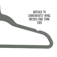 Honey Can Do Gray Slim Profile Rubber Kids Hangers, 10ct.