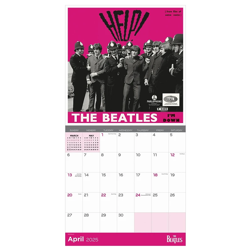 TF Publishing 2025 The Beatles: Albums & Artwork Wall Calendar