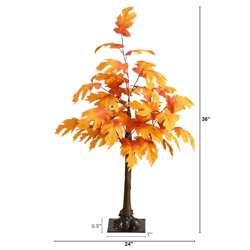 3ft. Pre-Lit Autumn Maple Artificial Fall Tree with 80 Warm White LED Lights