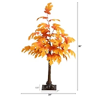 3ft. Pre-Lit Autumn Maple Artificial Fall Tree with 80 Warm White LED Lights