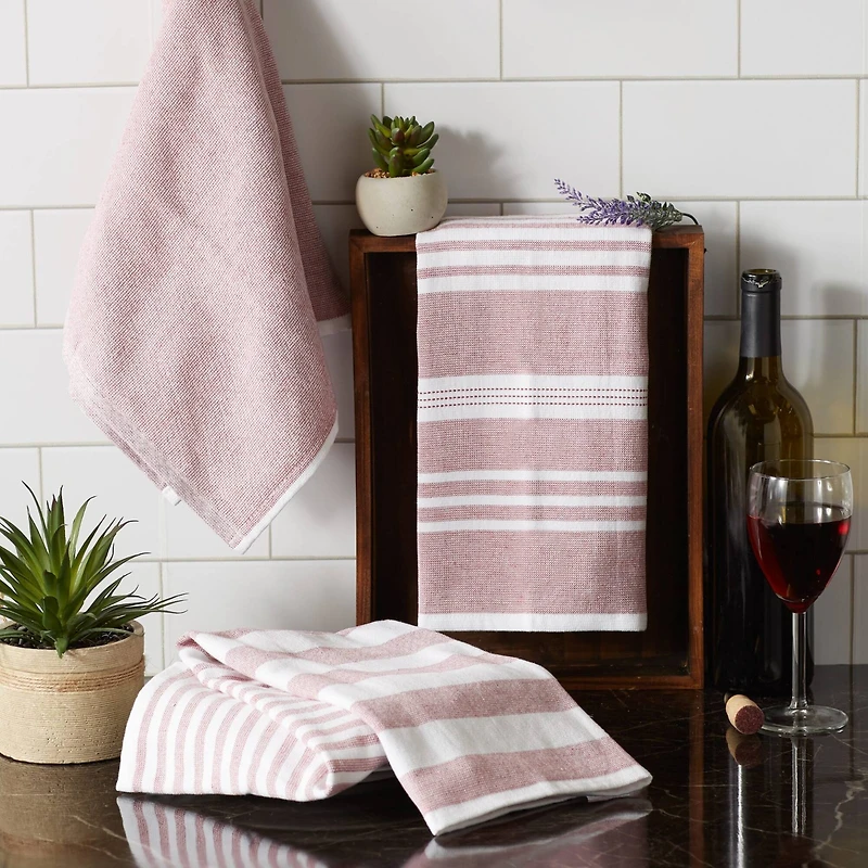 DII® Barn Red French Terry Dishtowel Set