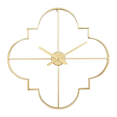 CosmoLiving by Cosmopolitan 24" Gold Metal Glam Wall Clock