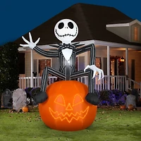 10ft. Lightshow Airblown® Micro Lights Inflatable Jack Skellington on Pumpkin