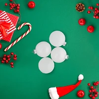 9ct. 2.5" Shiny and Matte White Glass Ball Christmas Ornaments